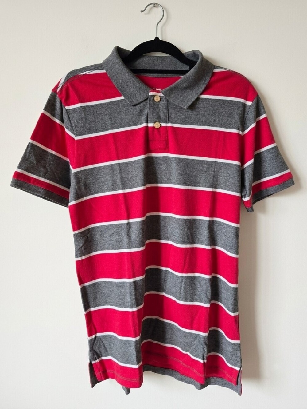 Mossimo Stripe Polo Shirt in Pink and Gray - Men Size Medium